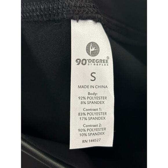 90 Degree Reflex Super High Waist Faux Leather Fleece Lined Leggings Small Black - Picture 9 of 10